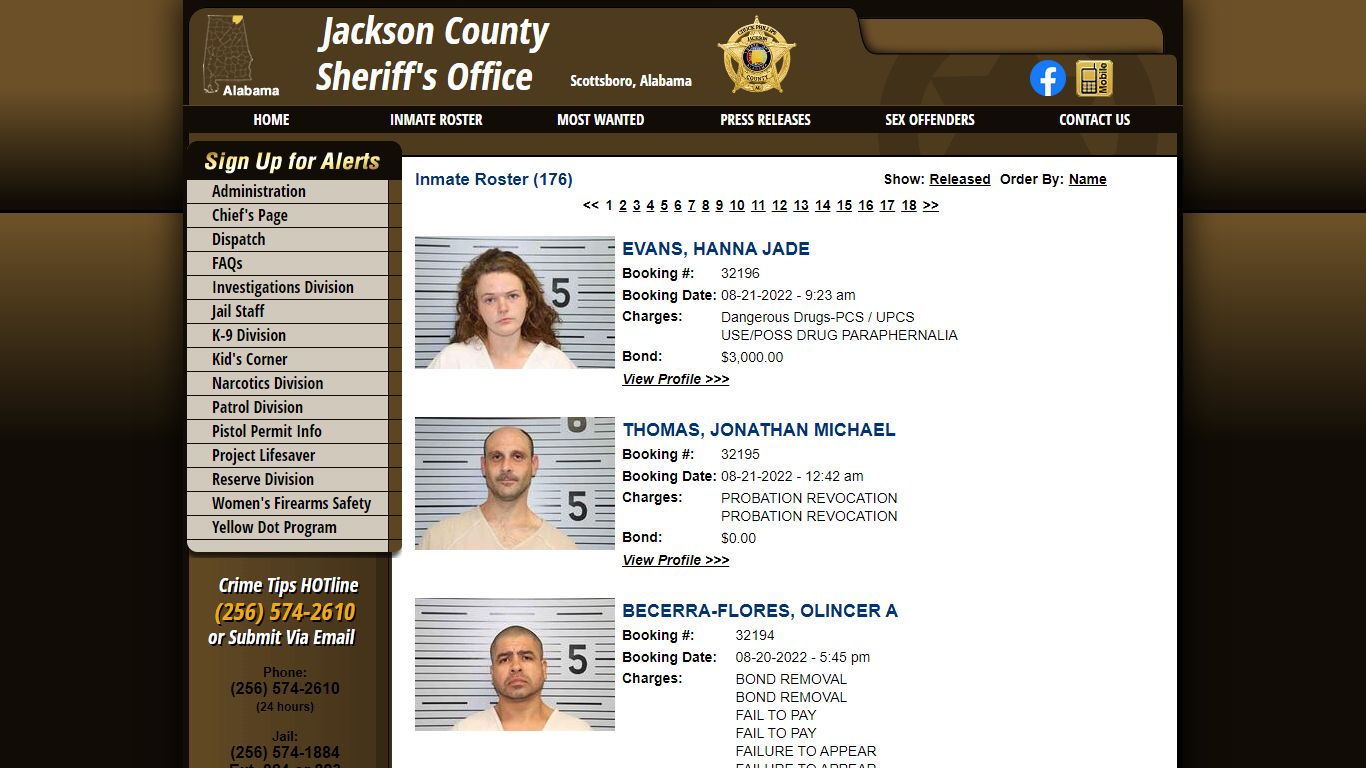 Inmate Roster - Jackson County Sheriff's Office